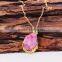 Elegant Gold Chain Single Pink Girlish Diamond Necklace Wholesale Quality Choice