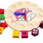 kids toy knob wooden puzzles clocks 3d diy wall bear craft small round wall clock educational clocks for toys