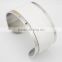 High Quality Stainless Steel Cuff Bracelet White Leather Wrap Bangle                        
                                                Quality Choice