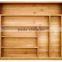 Expandable Bamboo Cutlery Organizer Storage with Deep Dividers for Flatware bamboo or Stainless Utensils-Kitchen Knives