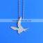 Die Cut Shiny Silver Lovely Bird Pendant Charm Necklace