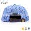 Custom Fashion Flower Floral Fabric Snapback Cap With Leather Strap Metal Adjustable