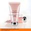mini empty round plastic cosmetic use tubes with chrome screw cap