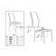 Modern Design Metal Dining Chairs Black Upholstered
