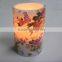white flower decal pillar aphlogistic led candles