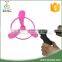 Pull line plastic toy flying saucer with light