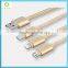 2016 Portable 3in1 braided usb cable for Micro Type-C and iPhone