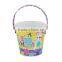 Small metal tin bucket with handle for easter