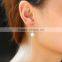 Ladies Fashion Silver Ear Line Pearl Charm Earrings