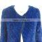 Royal blue Europe Fashion Knitted Rex Rabbit Fur Ladies Fancy Coat,KZ14105