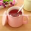 European Style Multicolor Coffee Cup lid and stainless steel spoon Ceramic Lovers Mug for sublimation