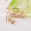 Gold Silver Plated Earring Jewelry Full Crystal Rhinestone Peocack feather Shape Ear Hang Earring For Women