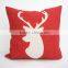 Best quality custom linen/cotton cushion covers throw decorative home sofa reindeer pillow covers