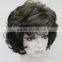 Dark Brown with Blonde short Women Ladies Daily Fluffy Wig N519
