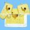 3pc pigment printing towel with fringe cheese holder set rooster design glove set
