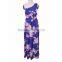 Wholesale uk Exquisite flower printed chiffon one-shoulder long maxi summer dresses