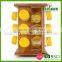 Hot selling glass spice jars with bamboo rack wholesale