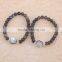 Natural Labradorite Stone Beaded Bracelets, with Pave Crystal Moonstone Connector Gemstone Druzy Bracelet