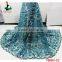 African net lace fabric with wax print fabric embroidery french lace