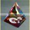 Customized Engraving Black Crystal Pyramid For Office Table Paperweight