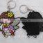 Worker logo silicone rubber keychain with low price
