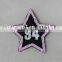 100% fashion design embroidery sequin patch with applique embroidery star patches three color design for cloting