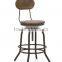 Industrial rustic wood metal counter chair