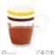 high quality ceramic mug hand painting with strips
