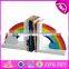 2017 brand new children rainbow wooden decorative bookends for sale W08D065