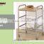 Trolley Service Kitchen Cart 2 Tier Wheels White Storage Serving Steel Metal