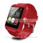 Cheap factory price heart rate measure multi language U8 Bluetooth smart watch Android touch led screen hand watch