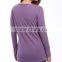 Plus size muslim women clothing Polyester / linen Long Sleeve Scoop Neck Maternity Tee Maternity Sportswear