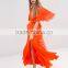 women's Ruffle Flutter Sleeve Maxi Dress