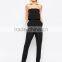 2015 fashionable hot sale OEM customized Bandeau Split Back Cropped Jumpsuit