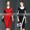 Exquisite ladies 3/4 sleeve draped package hip elastic one piece dress