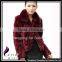 CX-G-A-70 Sexy Womens Genuine Rex Rabbit Fur With Fox Fur Collar Lady Clothes