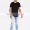 MGOO Latest Designs Mens Curved Hems T Shirt 100% Cotton Blank Longline Black T-shirts