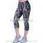 Stylish Sublimated Workout Capri Pants Sexy Activewear Gym Leggings Cropped Leggings for Running Fitness Clothing Sportswear