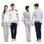 custom wholesale high quality autumn and spring couple pajamas suits