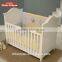 European Luxury White and Golden Wooden Crib Baby Cot