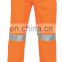 Mens 100% Cotton twill navy blue /orange reflective tape work pants
