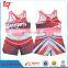 Customized sublimation wholesale pink cheerleader top costumes outfit