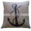 pure linen cushion cover with customized printing designs on white/natural color