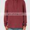 Red Fixed Hem Elasticated Cuffs Kangaroo Pocket Oversized Hoodie