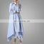 New Arrival Kaftan Dress Islamic Designer Women Abaya Muslim Tunic Dress Light Blue Jilbab Blouse Shirt Dresses
