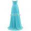 Top Selling Sweetheart Backless Evening Wear Dresses for Women 2016 A-line Crystals Chiffon Long Prom Dress Robe De Soiree