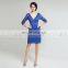 Elegant V Neck 3/4 Sleeve Royal Blue Lace Cocktail Party Dresses Ladies Party Dress