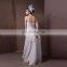 Elegant Princess A-line Front High Back Low Wedding Dress Hand Made Flowers