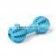 Durable nontoxic rubber interactive IQ dental treat teeth cleaning toy for dogs