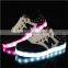 Factory supply adults LED light up casual Shoes, Factory price USB charge light LED shoes, High quality kids LED flashing shoes